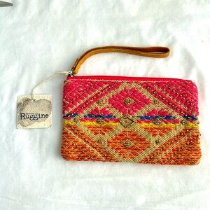 NWT Handmade, Hand-beaded Clutch from Macchia do Ruggine in “Celeste” pattern.